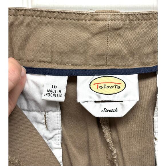 Vintage Talbots Khaki Shorts, Stretch Cotton, Chinos, Women's Size 16 - Picture 5 of 6